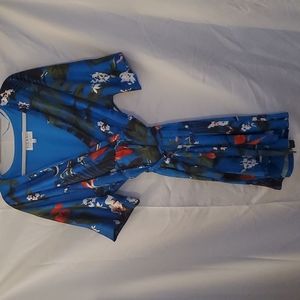Nicole Miller Floral Mini Wrap Dress Size 12